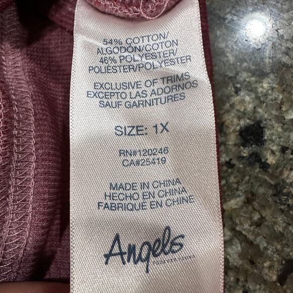 Angels Sweatshirt Womens Plus 1X Pink Lightweight Spread Sunshine Pullover Cozy - Picture 4 of 8